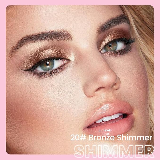 evpct 1Pcs Bronze Shimmer Cream Eye Shadow Brightener Sticks for Eyes Waterproof Pigmented, Double Ended Cream Eyeshadow Stick Pencil Pen with Applicator, Eye Shadow Palette Highlighter Makeup 20