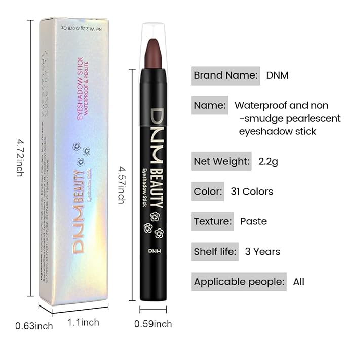 Kaely Cream Eye Shadow Sticks, Mocha Reddish Matte Eyeliner Pencil Eyeshadow Palette Makeup, Eye Highlighter Brightener Stick for Older Women Waterproof Pigmented, sombras para ojos, New-66