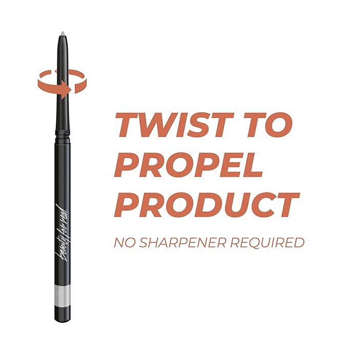 Beauty For Real I-Line 24-7 Eyeliner, Totally Titanium - Striking Silver Metallic - Long-Wearing, Waterproof Gel Formula - Safe for Sensitive Eyes & Contact Lens Wearers - 0.01 oz