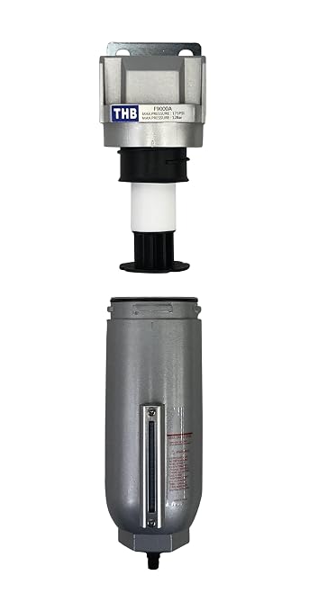 1/2" NPT Industrial Particulate Filter, Removes Water, Debris from Compressed - Image 4
