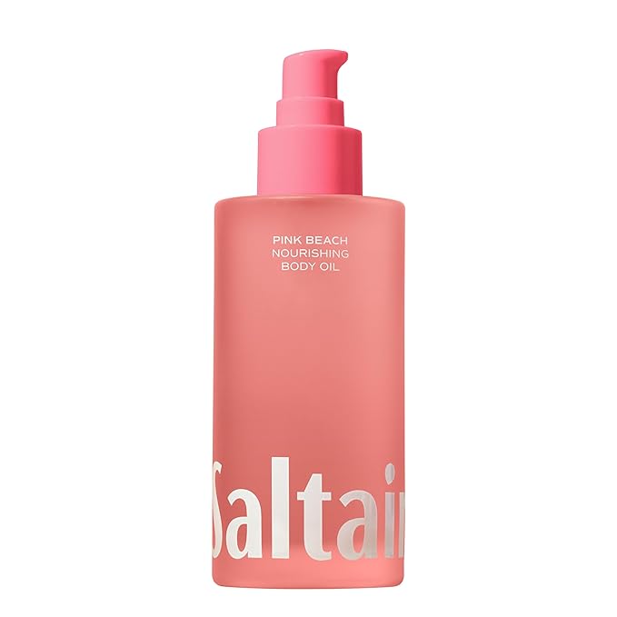 Saltair Body Oil. Luxurious Pink Beach After Shower and Bath Oil Moisturizer for Women. Botanical, Non-Greasy, and Well-Absorbing Lotion for Hydrating Dry Skin. 4oz Pump Bottle