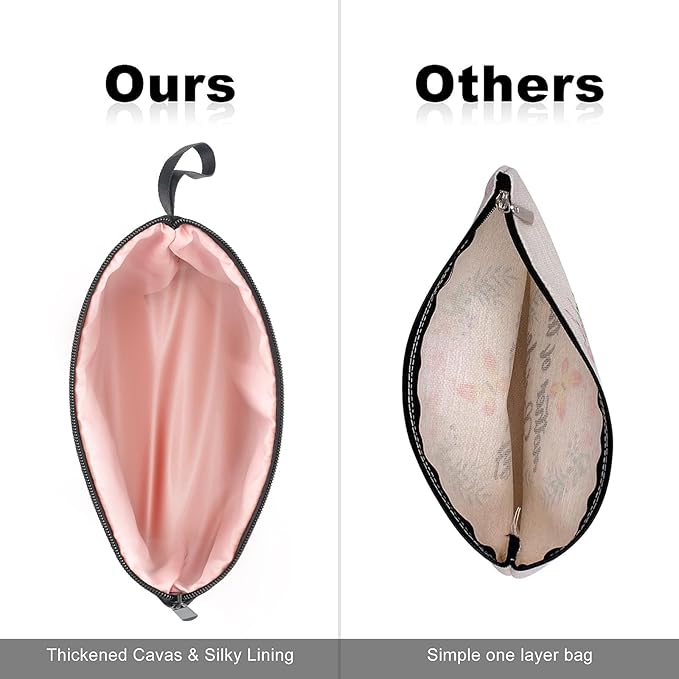 Vavabox A-Z Personalized Makeup Bag, Birthday Gifts for Women Mom, Gifts for Best Friend, Bride Bridesmaid Cosmetic bag (V, 04-Black Set)