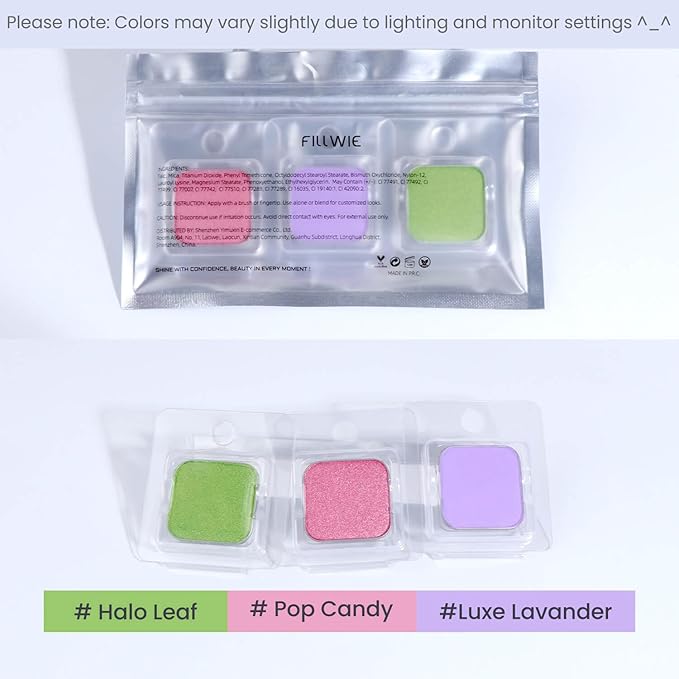 3-Color Eyeshadow Combo Pack – Matte & Shimmer Neutral Shades,Powder, Highly Pigmented, Long-Lasting, Refills Pans for Custom Magnetic Palette
