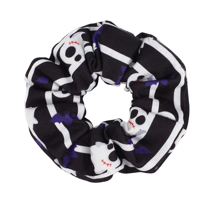 12PCS Halloween Hair ScrunchiesPumpkin Skull Ghosts Bat Star Moon Witch Hat Candy Candle Spider Web Hair Ties Elastics Scrunchy Gifts Ponytail Holder Accessories for Women Girls