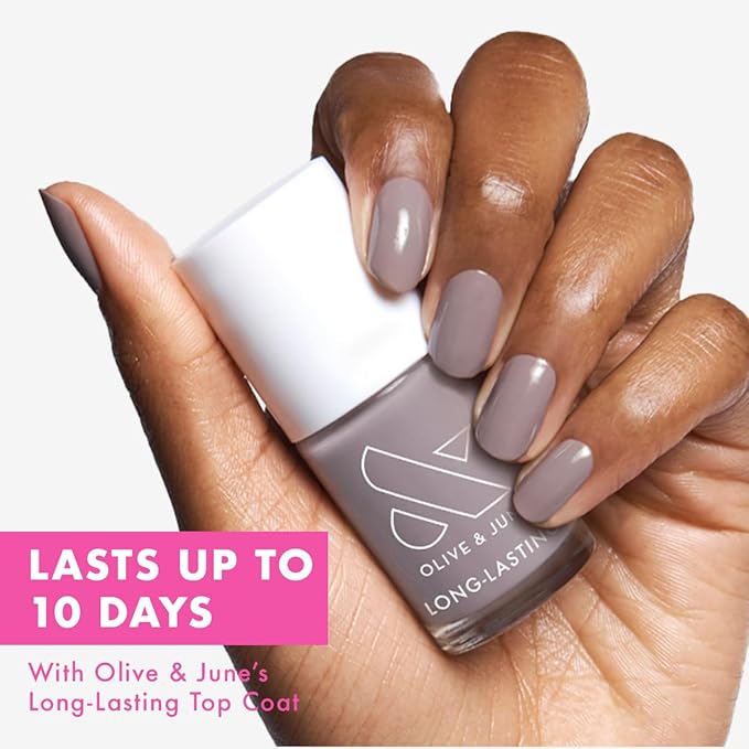 Olive & June Long Lasting Nail Polish | Plump, Gel-Like Finish No Lamp Needed | Lasts up to 10 days | Salon-Quality Color at Home | 15-Free, Vegan & Cruelty-Free Chip-Resistant Shine | AW Warm Grey