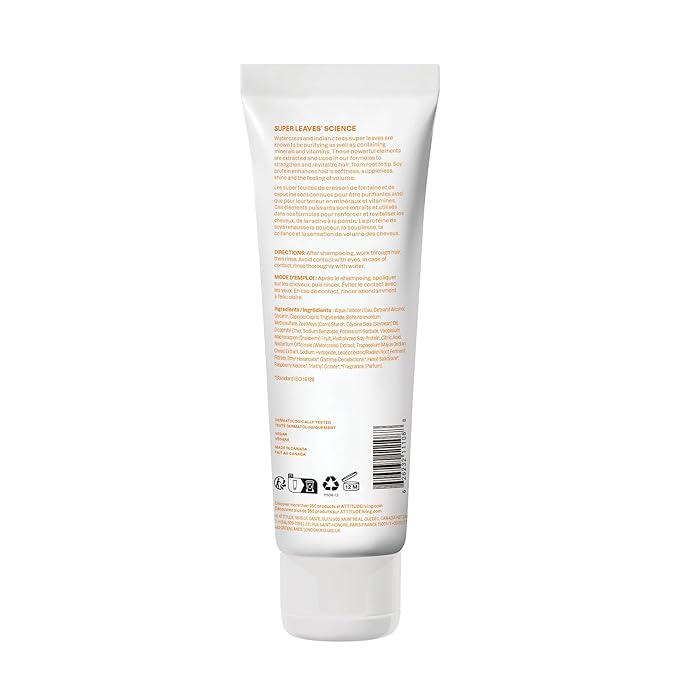 ATTITUDE Volume and Shine Hair Conditioner, For Thin Hair, Naturally Derived Ingredients, Vegan Detangler, Dermatologically Tested, Soy Protein & Cranberries, 8 Fl Oz