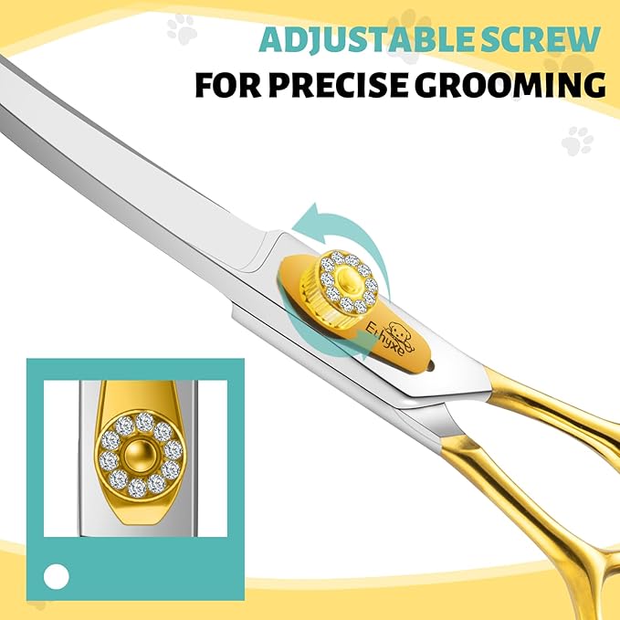 7 Inch Curved Grooming Scissors for Dogs and Pets, Professional Up-curved Scissor, Premium Steel Scissors for Dog Grooming, Ideal for Dogs, Cats, and Other Pets