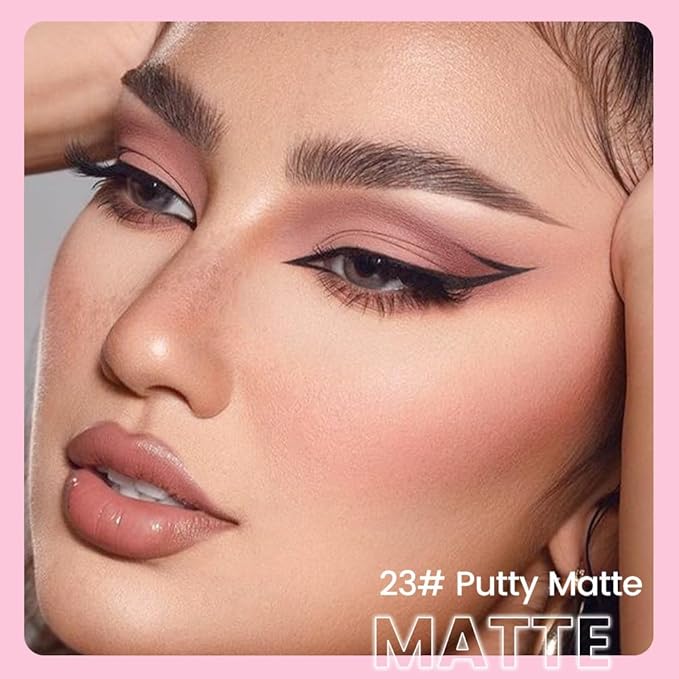 evpct 1Pcs Putty Matte Cream Eye Shadow Brightener Sticks for Eyes Waterproof Pigmented, Double Ended Cream Eyeshadow Stick Pencil Pen with Applicator, Eye Shadow Palette Highlighter Makeup 23