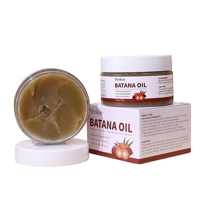 Batana Oil for Hair Growth Pure and Natural Raw Unrefined Dr Sebi,Hair Oil,Great for Skin Care and Hair Care Promotes Hair Thickness for Men Women