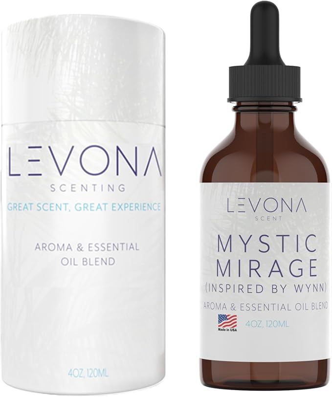 Levona Scent Essential Oil - Fresh Aroma for Home, Office, Hotel & Spa, Ideal for Humidifiers & Diffusers, Hotel Fragrance with Lemon & Green Melon - 120ml / 4 fl oz, Mystic Mirage