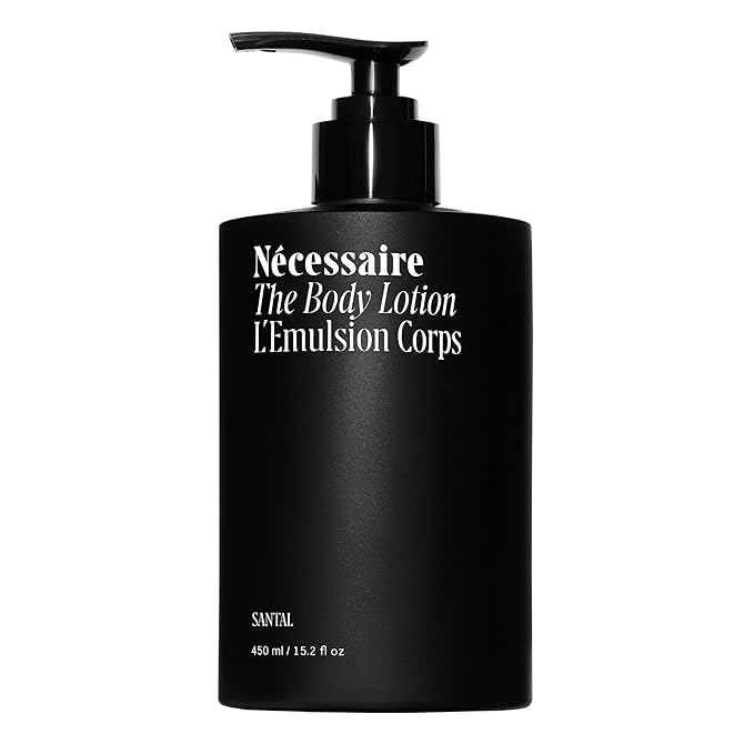 Nécessaire The Body Lotion with Pump – Santal Scented Body Moisturizer with Peptides, Niacinamide, Vitamins C/E & Omega 6/9 – Firming Daily Hydration – Dermatologist-Tested, Vegan – 15.2 oz