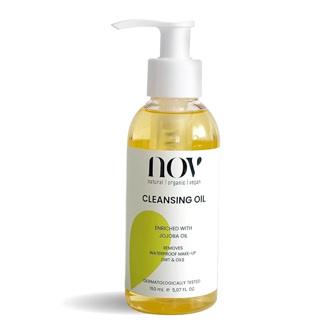 NOV Cleansing Oil - Facial Cleanser for Waterproof Make-Up - Non-Greasy Face Cleanser With Sweet Almond Oil for Hydration - All Skin Types - 5.07 oz