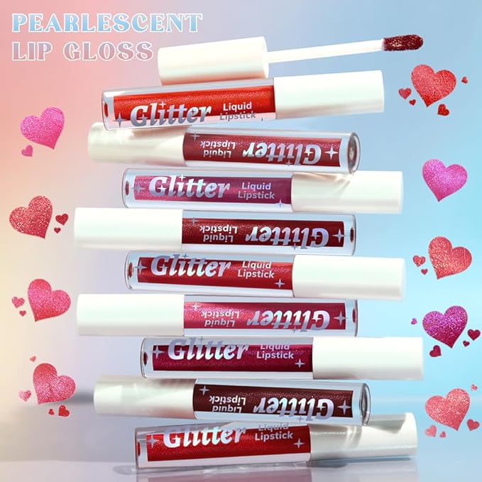 Orange Pink Metallic Lipstick for Women,Lightweight Glitter Sparkling Liquid Lipsticks,Shimmer Lip Gloss Stain Long Lasting Waterproof Smudge Proof Non-Drying 24 Hour Full Coverage Lip Makeup,Vegan