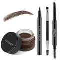 LAVONE Eyebrow Stamp Pencil Kit for Eyebrows Makeup, with Waterproof Eyebrow Pencil, Eyeliner, Eyebrow Pomade, and Dual-ended Eyebrow Brush - Espresso