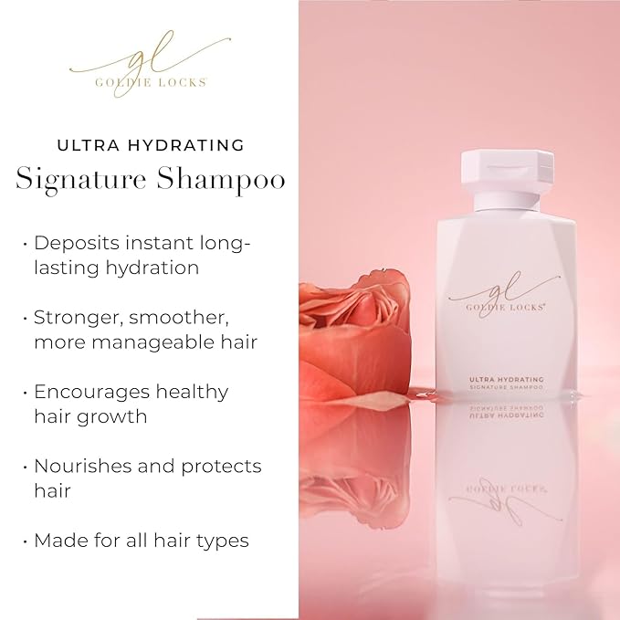 Goldie Locks Travel Size Ultra Hydrating Shampoo & Conditioner Set - Sulfate-Free, Paraben-Free - for Frizz Control, Shine & Strength - Color Safe & Extension Safe - Protein-Free - 2 x 3.4 fl oz