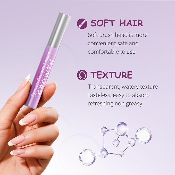Eyelash Growth Serum with Natural Formula Advanced Lash Enhancing Serum for Longer,Thicker,Fuller Looking Lashes Gentle & Vegan for Eyelash Growth 0.17 Fl Oz (5mL)
