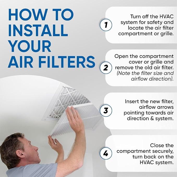 Glasfloss 16x24x2 MERV 10 2" Inch Pleated Air Filters Box of 6. Actual Size: - Image 5