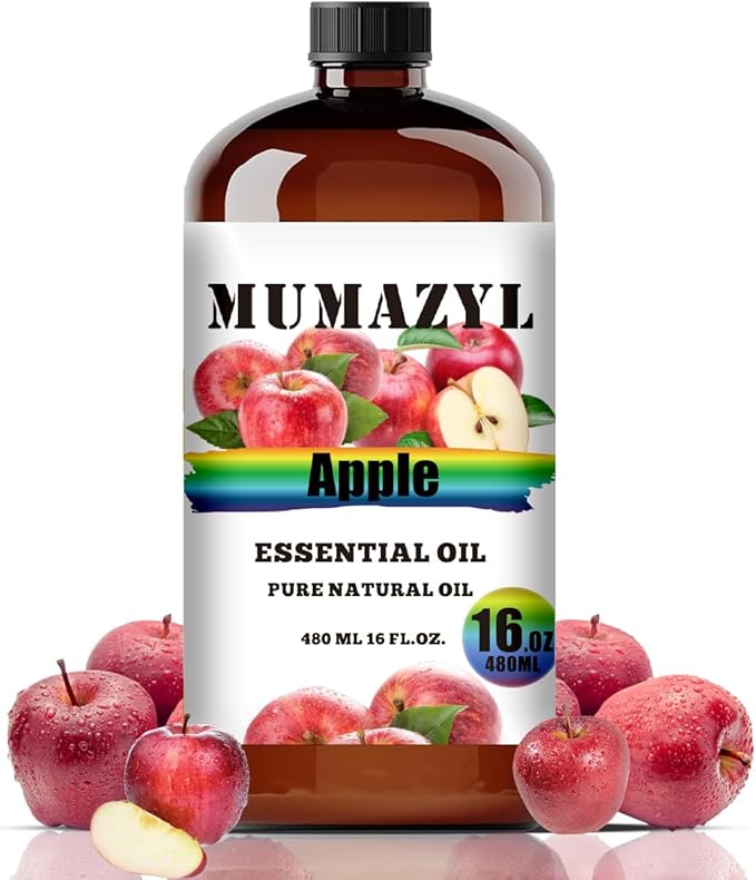 Apple Essential Oil, Apple Oil 16 Fl Oz 480ML for Diffuser Humidifier Yoga Cleaning DIY Candle Soap Making Essential Oils