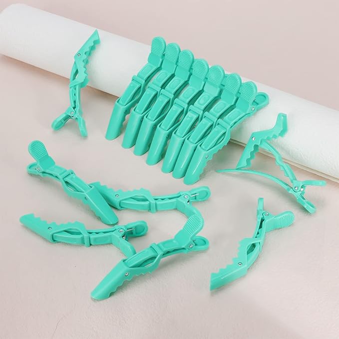 Ondder 24 Pack Alligator Hair Clips for Styling and Sectioning - Lake Blue Salon Pro Clips for Coloring, Cutting, Hair Styling Accessories for Women, Men, Girls, Teens