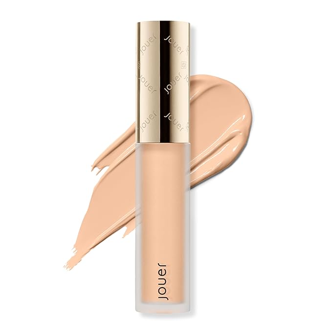 Jouer Essential High Coverage Liquid Concealer - Brightening Concealer - Color Corrector for Under Eye Dark Circles, Spot Coverage, and Eye Primer - Soft Matte Finish, Toast