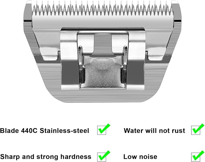 Size 10W/7FW/5FW/4FW Detachable Dog,Cat,Sheep & Horse Grooming Wide Blades Set,Compatible with Andis,Oster A5,Wahl KM10 Series Clippers,Cut Length 1/16"(1.5mm) to 3/8”(9.5mm),4 Pack