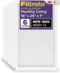 Filtrete 16x25x1 AC Furnace Air Filter, MERV 12, MPR 1500, CERTIFIED asthma & by Filtrete
