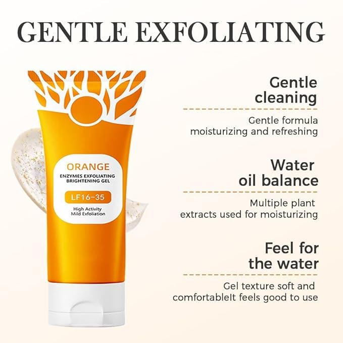 Orange Exfoliating Gel for Face and Body, 2025 New Deep Pore Orange Peeling Scrub, Cleaning Pores, Remove Blackheads Moisturize Cleansing (orange color, 2PCS)