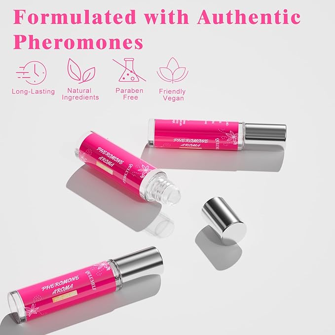 Pheromone Perfume for Women,Fragrance Pheromone Cologne Attract Men, Long Lasting Women's Perfume, Roller Ball Design, Portable and Fruity