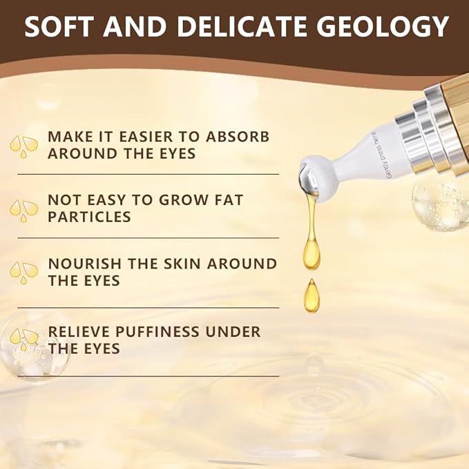 Soulight 5% Caffeine Eye Serum with Hyaluronic Acid & Vitamin C - for Dark Circles, Fine Line, Bag Treatment & Moisturizing | Under Eye Cream with 360° Roller Massage Ball