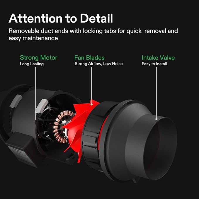 VIVOSUN Grow Tent Ventilation System, 4 Inch Inline Duct Fan - Image 3