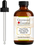 Greenwood Essential Pure Prickly Pear Seed Oil -Infused Oil (Opuntia ficus-Indica) with Glass Dropper 120ml (4 oz)