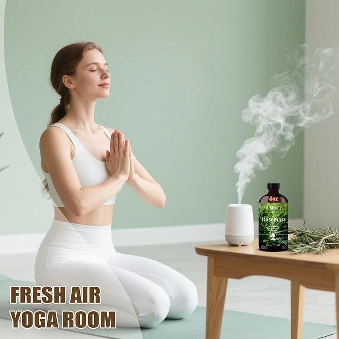 Rosemary Essential Oil, Rosemary Oil 4 Fl Oz 120ML for Diffuser Humidifier Yoga Cleaning DIY Candle Soap Making Essential Oils