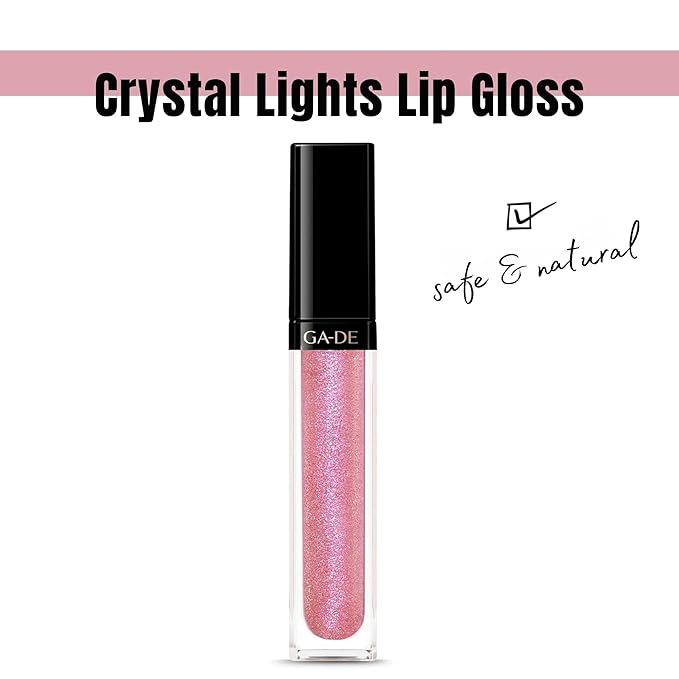 GA-DE Crystal Lights Lip Gloss, 810 - Enriched with Light-Reflecting Crystal Pearls - Smooth Silky, Rich Color - Moisturizes and Adds Shine - 0.2 oz