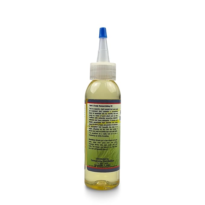 Hair & Scalp Renourishing Oil 4oz (118.29ml) | Lightweight Natural Treatment with Essential Oils, Shea Butter & Vitamin E | Strengthens, Nourishes & Restores Dry, Brittle Hair & Split Ends