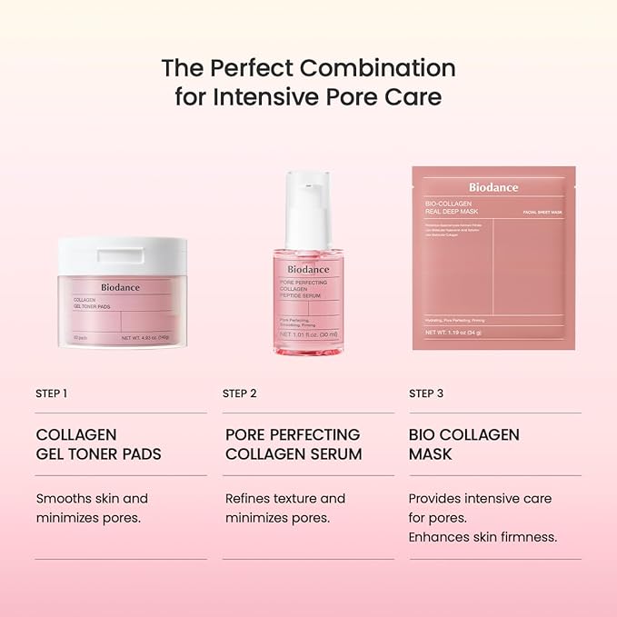 BIODANCE Pore Perfecting Collagen Peptide Serum, Skin Firming & Radiance Boost, Plumping, Pore Care, Makeup Prep Serum for All Skin Types, Korean Skincare, Stocking Stuffers | 1.01 fl.oz x 1 ea