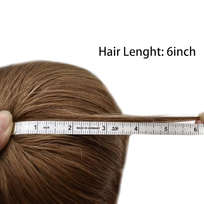 FACE MIRACLE Toupee for Men French Lace Hairpiece Human Hair Replacement System Skin PU Mens Toupee Hair Wigs for Man V-Looped Front Hair Prosthesis 6"X9" #18 Medium Blonde
