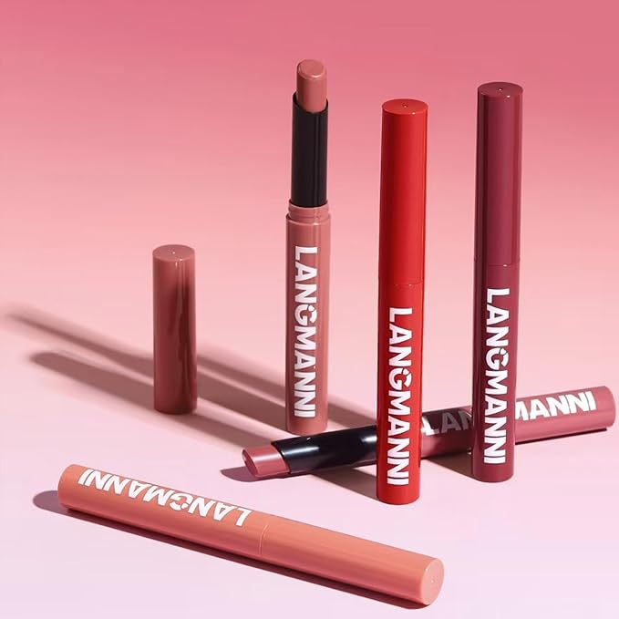 Matte Lipstick for Women Girls teen Lip Makeup Lipsticks Lip Liner Pencil Waterproof Long Lasting Hypoallergenic Highly Pigmented Quick Makeup Lightweight Portable Lip stick 4#
