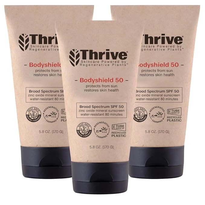 Thrive Natural Care Reef Safe Sunscreen SPF50 - Hawaii 104 Reef Act Compliant - Mineral Sunscreen Non-Nano Zinc Oxide - Vegan, (5.8 Oz (Pack of 3))