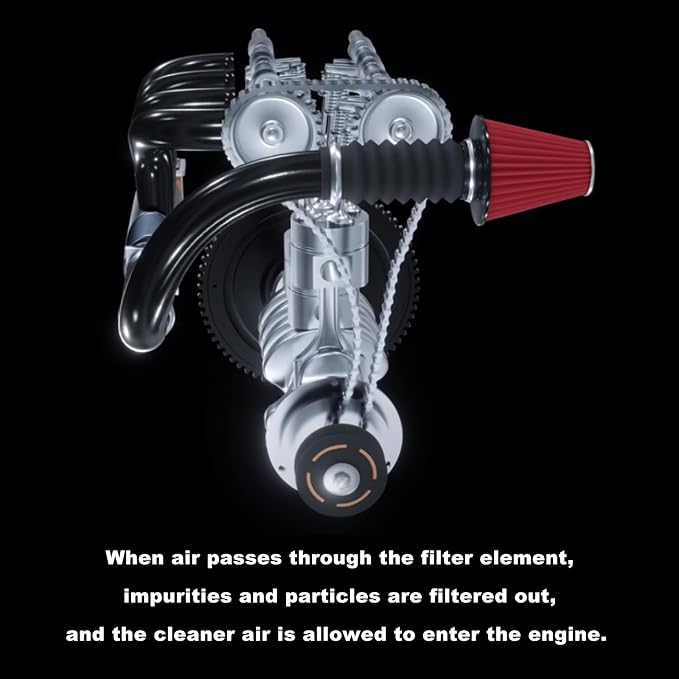 RYANSTAR RACING 102mm 4" High Flow Round Tapered Cone Cool Air Filter Cleaner - Image 4