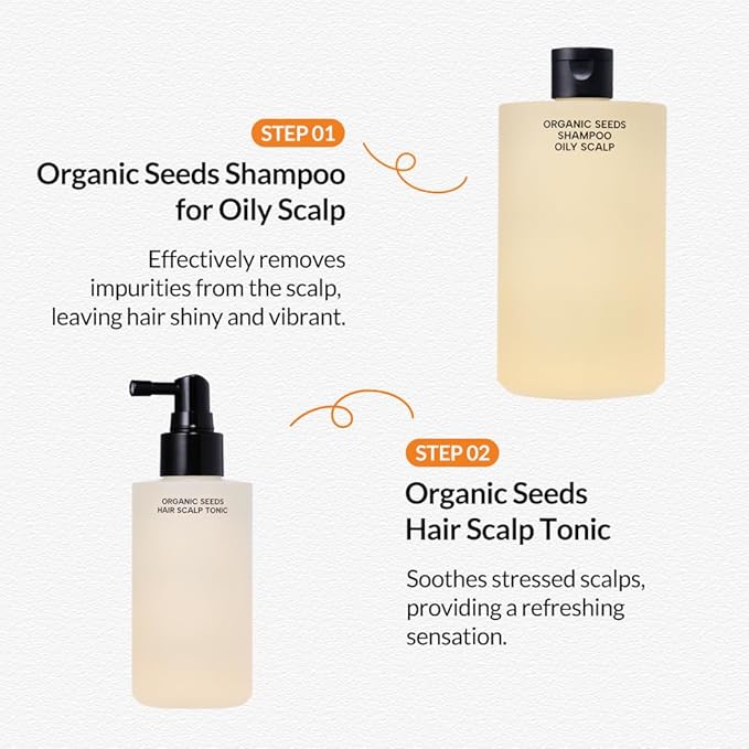 Whamisa Organic Seeds Hair Scalp Tonic, Fermented Postbiotic Formula for Revitalizing Scalp, Scalp Conditioning, Root Care, Hair Growth, Dry Scalp, Cooling (165ml)