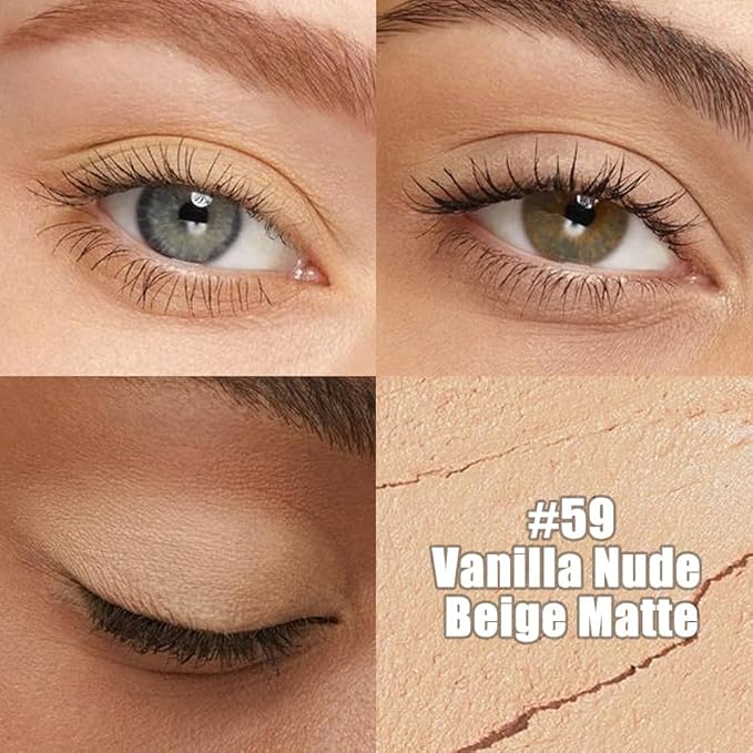 Kaely Cream Eye Shadow Sticks, Vanilla Nude Beige Matte Eyeliner Pencil Eyeshadow Palette Makeup, Eye Highlighter Brightener Stick for Older Women Waterproof Pigmented, sombras para ojos, New-59