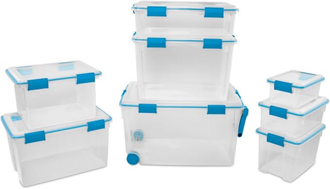 Sterilite 4-Pack Gasket Box, Home Storage Organizer Bins - Image 9