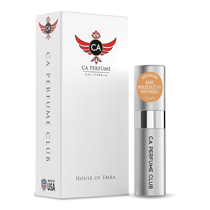CA Perfume Impression of Rare Molecules 01 Patchouli for Women and Men Woody Scent Long Lasting Unisex Fragrance Eau De Parfum Travel Size Refillable Atomizer Spray 0.27 Fl Oz 8ml