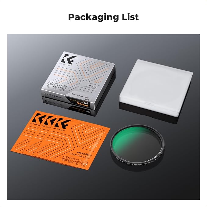K&F CONCEPT 72mm Black Diffusion Mist 1/4 & Variable ND2-32 in-1 Filter - Image 7