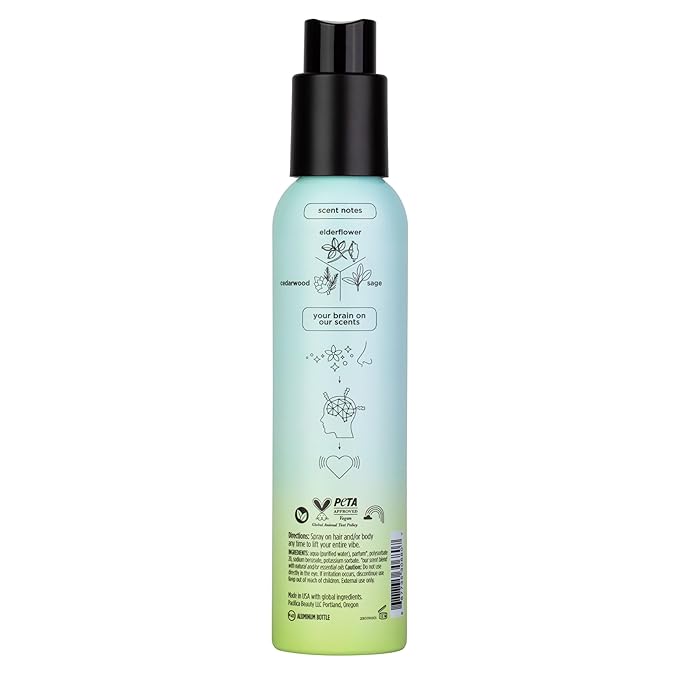 Pacifica Hair Mist Perfume & Full Body Spray for Women - Montana Sky Body Mist Fragrance w/Cedarwood, Elderflower, Black Pepper, Sage & Sandalwood Clean Beauty Alcohol-Free, Vegan & Cruelty-Free 5 oz