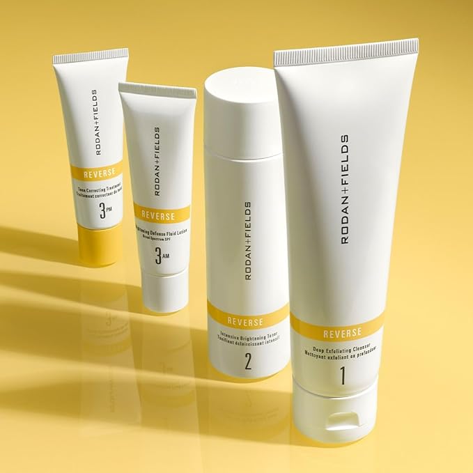 Rodan + Fields Reverse Regimen: Cleanser, Toner, Lotion SPF 50, & Treatment | Daily Moisturizer | Contains Vitamin C & Retinol | Skincare Sets & Kits | Face Wash for Women | Self Care
