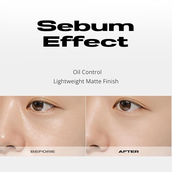 ABOUT TONE Sebum Cut Powder Pact 0.28oz - Extreme Sebum Control Pressed Powder Compact with Mirror and Puff Non-Dry Oil Cut Ultra-Fine Texture Face Makeup Finishing Setting Fixing Longlasting Vegan