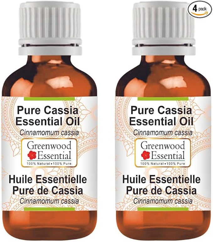 Greenwood Essential Pure Cassia Essential Oil (Cinnamomum Cassia) Steam Distilled (Pack of Two) 100ml X 2 (6.76 oz)