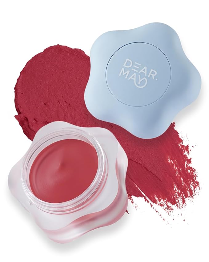 DEARMAY Pure Falling Mood Lip Pot No. 04 Pounding Heart 0.23 Oz. Vegan Lip Stain Lip & Cheek Multi-Use Tint With Hydrating Formula for Smooth Soft Blend Without Dryness or Fine Lines, Korean Makeup