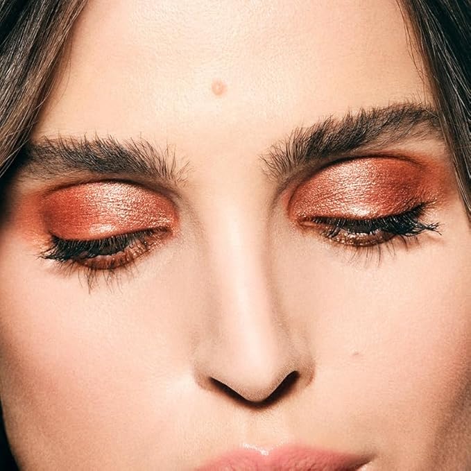 MAKE Beauty Multi-Chromatic Eye Shadow. Metal Reflecting Luminous Foil Finish Creamy, Buildable, Dimensional Long-wear, Crease-proof Powder Eyeshadow, Multichrome Shade - Alloy, Warm Copper